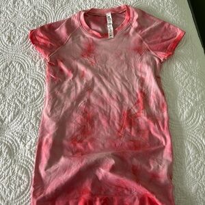 Lululemon swiftly tech pink tye dye tee